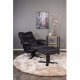 VENTURE DESIGN Sven recliner lnestol m. fodskammel - sort Pu og metal