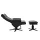 VENTURE DESIGN Sven recliner lnestol m. fodskammel - sort Pu og metal