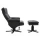 VENTURE DESIGN Sven recliner lnestol m. fodskammel - sort Pu og metal
