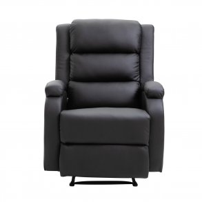 VENTURE DESIGN Bengt recliner lnestol, m. fodskammel - sort PU og metal