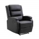 VENTURE DESIGN Bengt recliner lnestol, m. fodskammel - sort PU og metal
