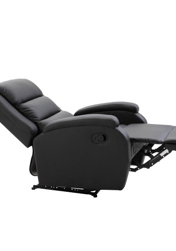 VENTURE DESIGN Bengt recliner lnestol, m. fodskammel - sort PU og metal