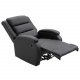 VENTURE DESIGN Bengt recliner lnestol, m. fodskammel - sort PU og metal