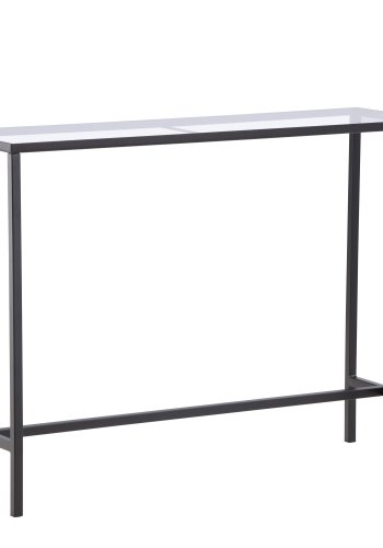 VENTURE DESIGN Dipp konsolbord, rektangulr - klar glas og sort stl (100x30)