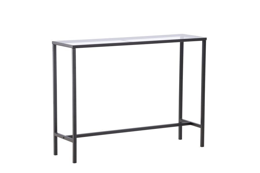 VENTURE DESIGN Dipp konsolbord, rektangulr - klar glas og sort stl (100x30)