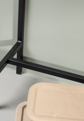 VENTURE DESIGN Dipp konsolbord, rektangulr - klar glas og sort stl (100x30)