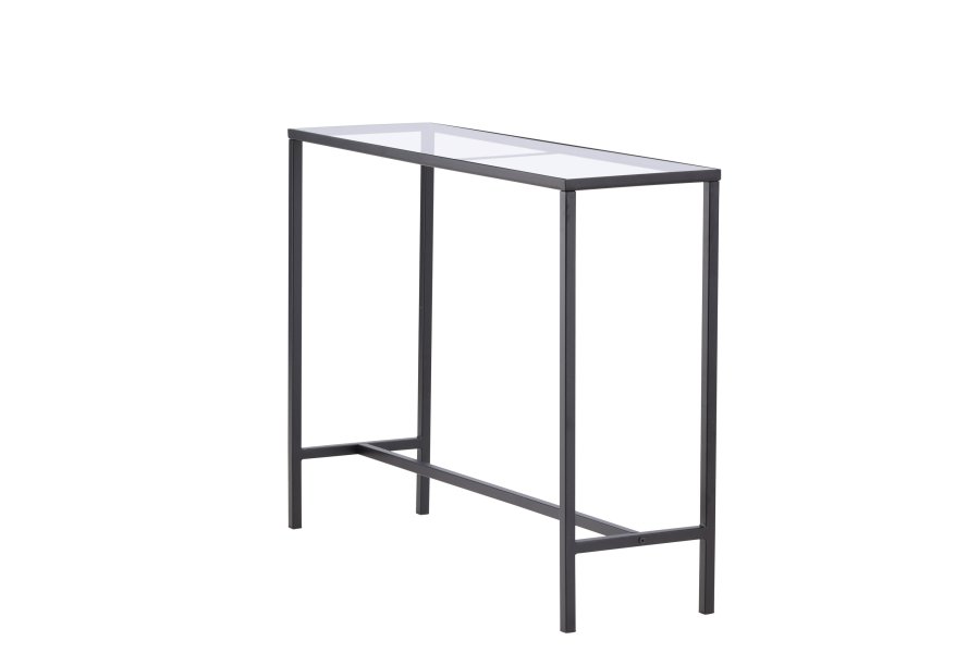 VENTURE DESIGN Dipp konsolbord, rektangulr - klar glas og sort stl (100x30)