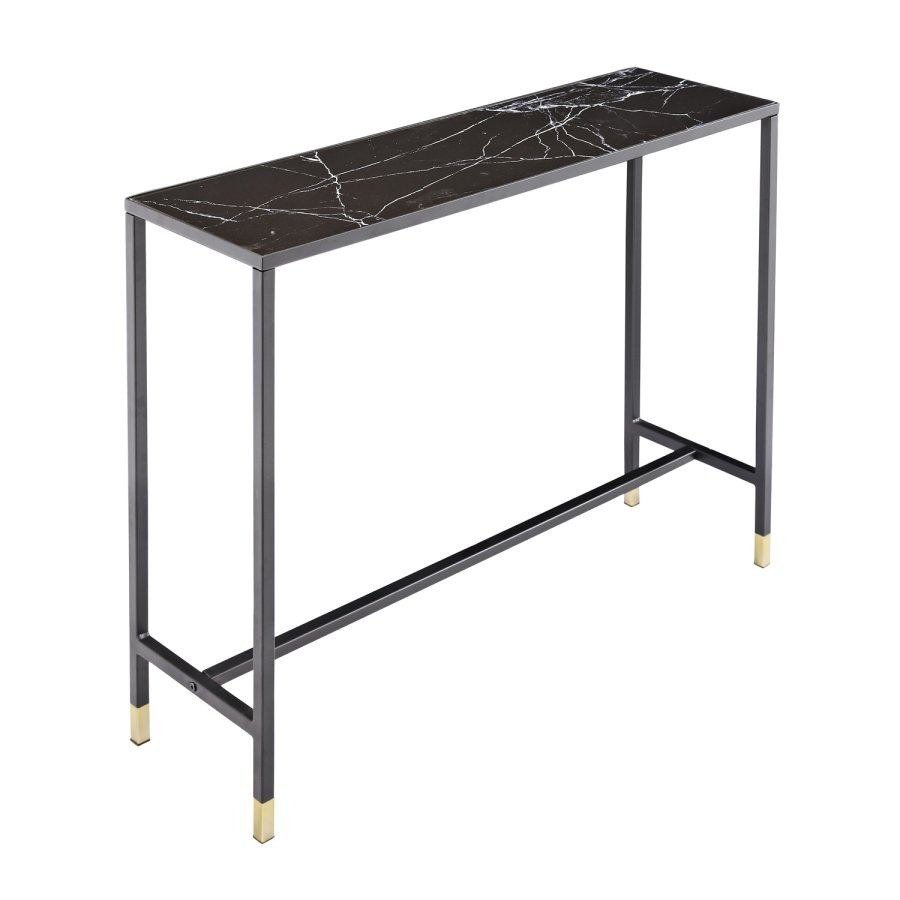 VENTURE DESIGN Dipp sidebord - sort glas og metal (100x30)