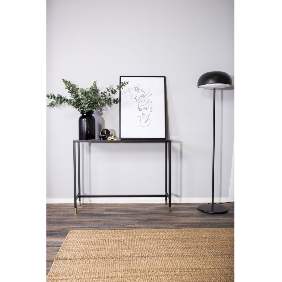 VENTURE DESIGN Dipp sidebord - sort glas og metal (100x30)