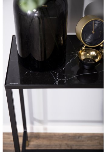 VENTURE DESIGN Dipp sidebord - sort glas og metal (100x30)