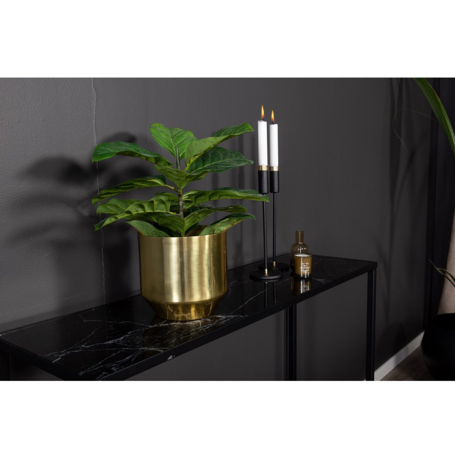 VENTURE DESIGN Dipp sidebord - sort glas og metal (100x30)