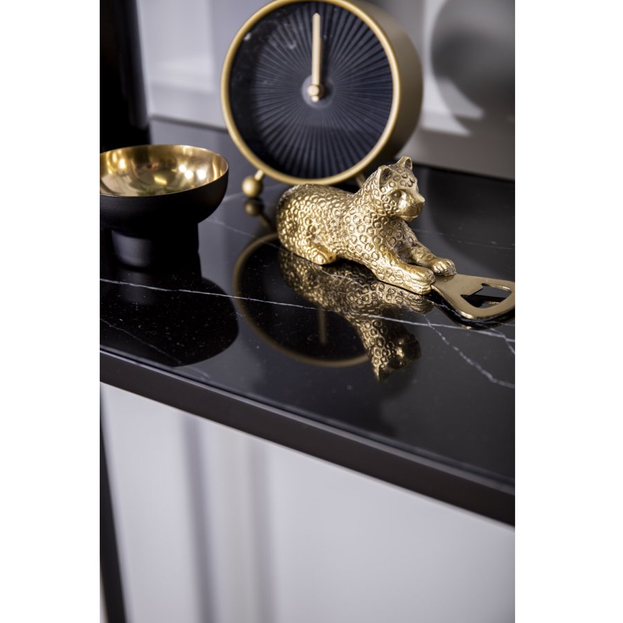 VENTURE DESIGN Dipp sidebord - sort glas og metal (100x30)