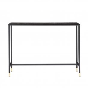 VENTURE DESIGN Dipp sidebord - sort glas og metal (100x30)