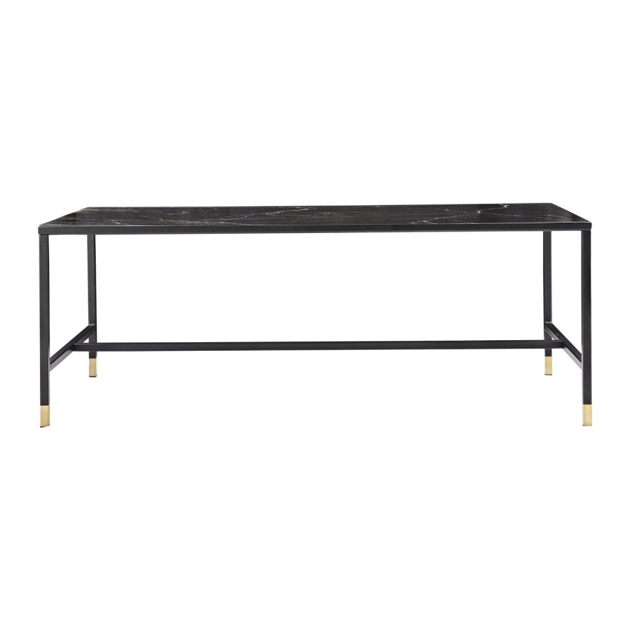 VENTURE DESIGN Dipp sofabord - sort glas og metal (130x60)