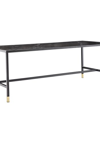 VENTURE DESIGN Dipp sofabord - sort glas og metal (130x60)