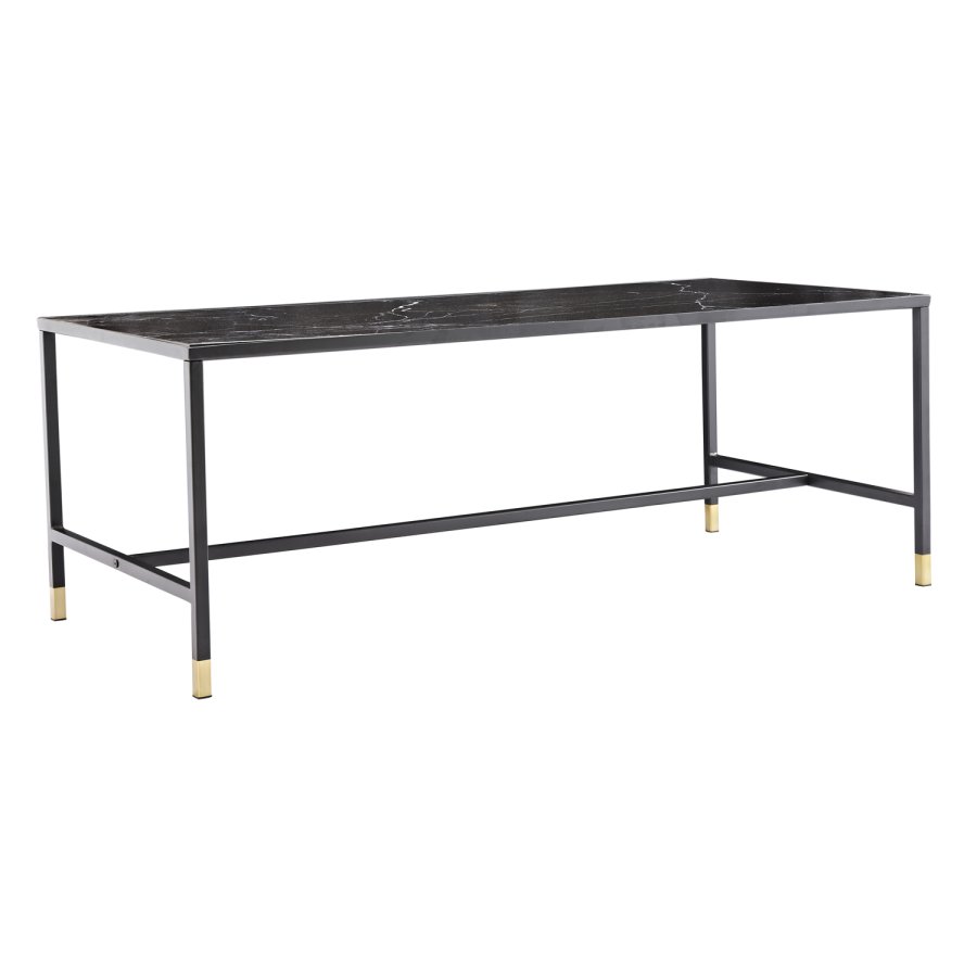 VENTURE DESIGN Dipp sofabord - sort glas og metal (130x60)