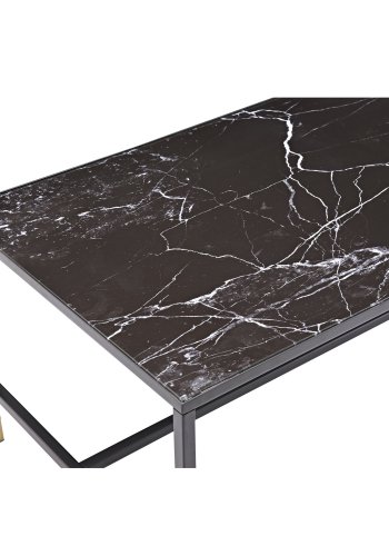 VENTURE DESIGN Dipp sofabord - sort glas og metal (130x60)