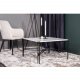 VENTURE DESIGN Razzia sofabord - hvid terrazzo og sort metal (75x75)