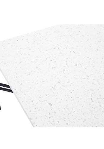 VENTURE DESIGN Razzia sofabord - hvid terrazzo og sort metal (75x75)