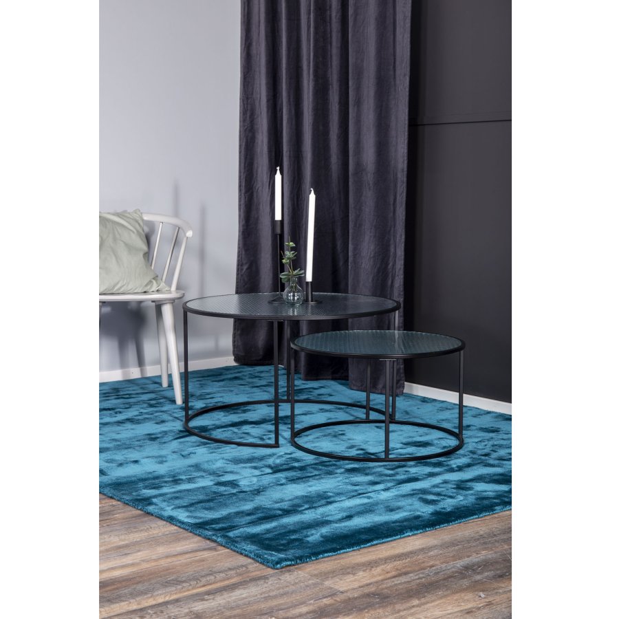 VENTURE DESIGN Twin indskudsborde - klar glas og sort metal (st á 2)