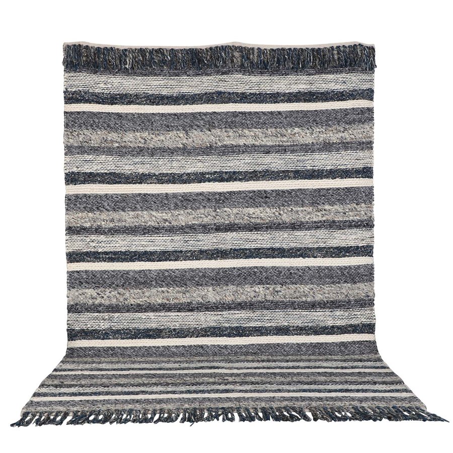 VENTURE DESIGN Agra gulvtppe - gr og bl uld (170x240) 