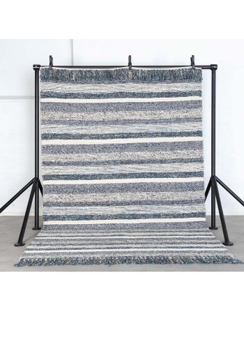 VENTURE DESIGN Agra gulvtppe - gr og bl uld (170x240) 