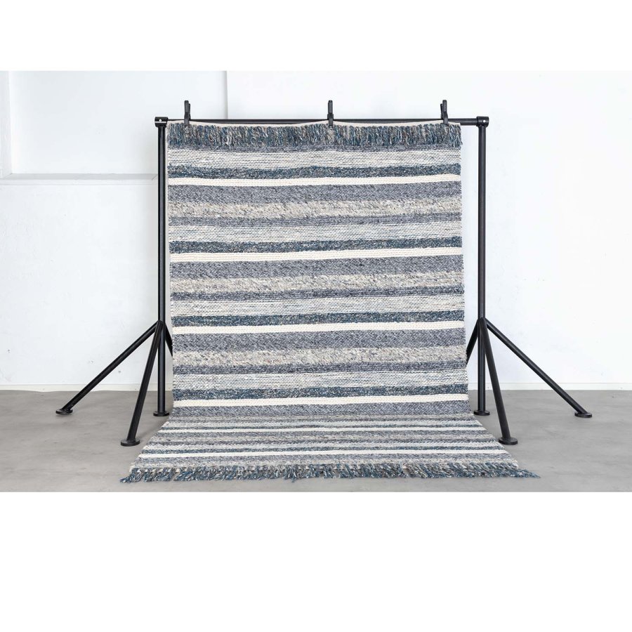 VENTURE DESIGN Agra gulvtppe - gr og bl uld (170x240) 