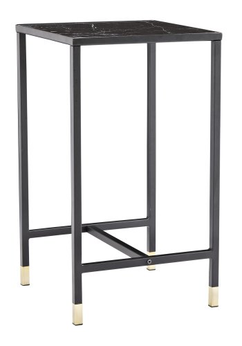 VENTURE DESIGN Dipp sidebord - sort glas og metal (40x40)