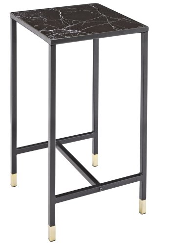 VENTURE DESIGN Dipp sidebord - sort glas og metal (40x40)