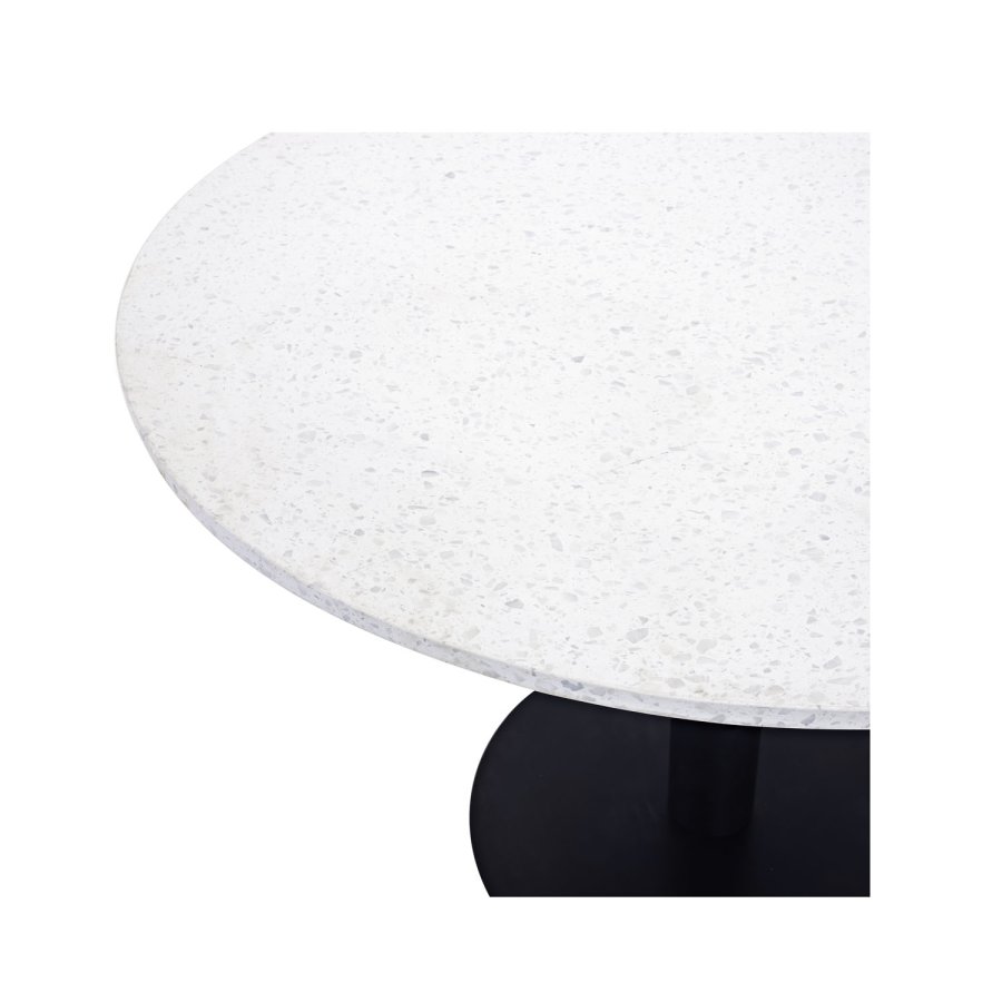 VENTURE DESIGN Razzia spisebord - hvid terrazzo og sort metal (106)