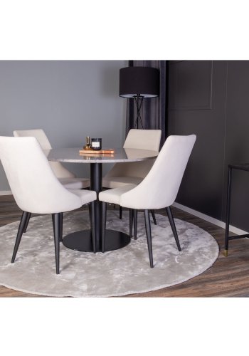 VENTURE DESIGN Razzia spisebord - gr terrazzo og sort metal (106)