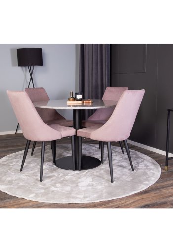 VENTURE DESIGN Razzia spisebord - gr terrazzo og sort metal (106)