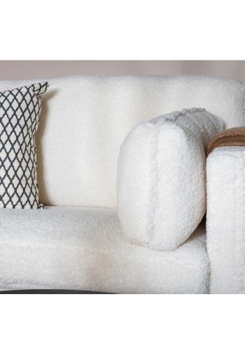 VENTURE DESIGN Boom 3 pers. sofa - hvid bamsestof polyester og sort metal