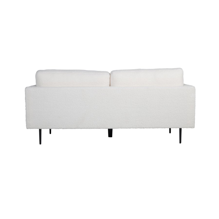 VENTURE DESIGN Boom 3 pers. sofa - hvid bamsestof polyester og sort metal