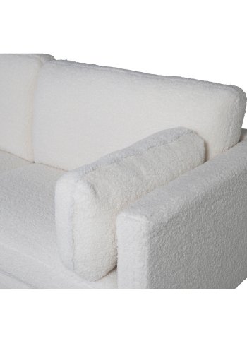 VENTURE DESIGN Boom 3 pers. sofa - hvid bamsestof polyester og sort metal