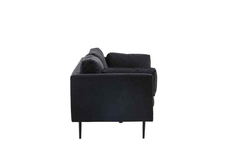 VENTURE DESIGN Boom sofa - sort stof/linned og sort stl