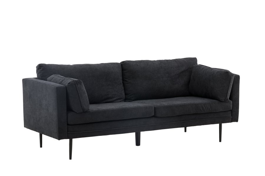 VENTURE DESIGN Boom sofa - sort stof/linned og sort stl