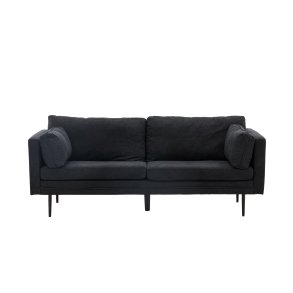 VENTURE DESIGN Boom sofa - sort stof/linned og sort stl