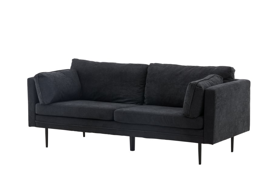 VENTURE DESIGN Boom sofa - sort stof/linned og sort stl