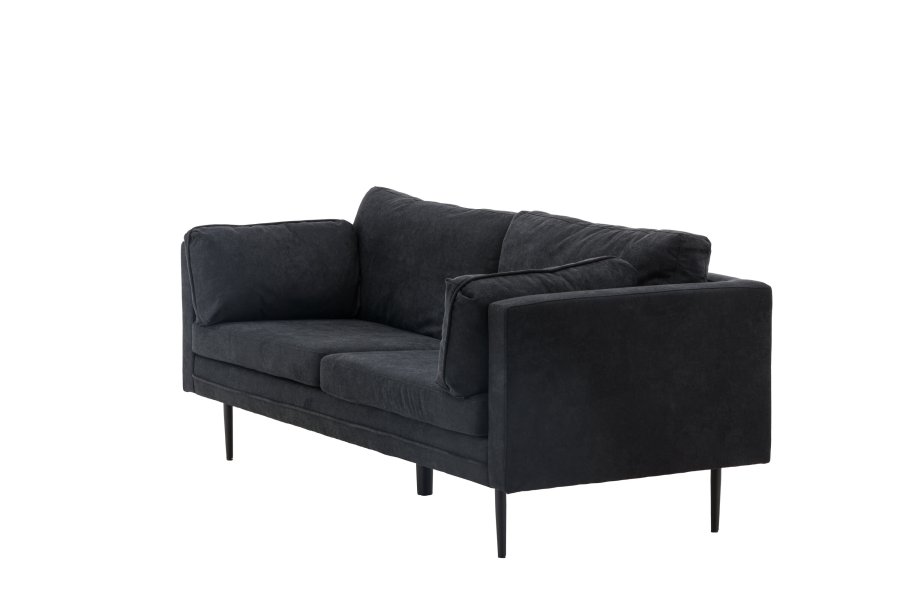 VENTURE DESIGN Boom sofa - sort stof/linned og sort stl