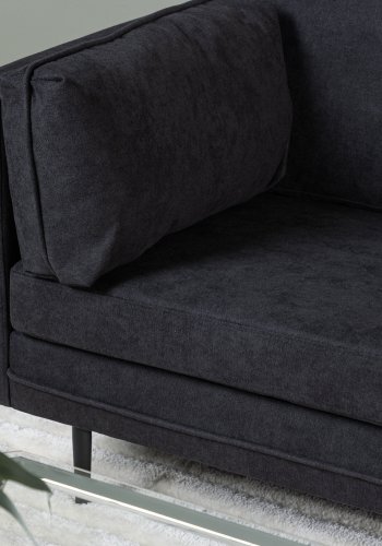 VENTURE DESIGN Boom sofa - sort stof/linned og sort stl