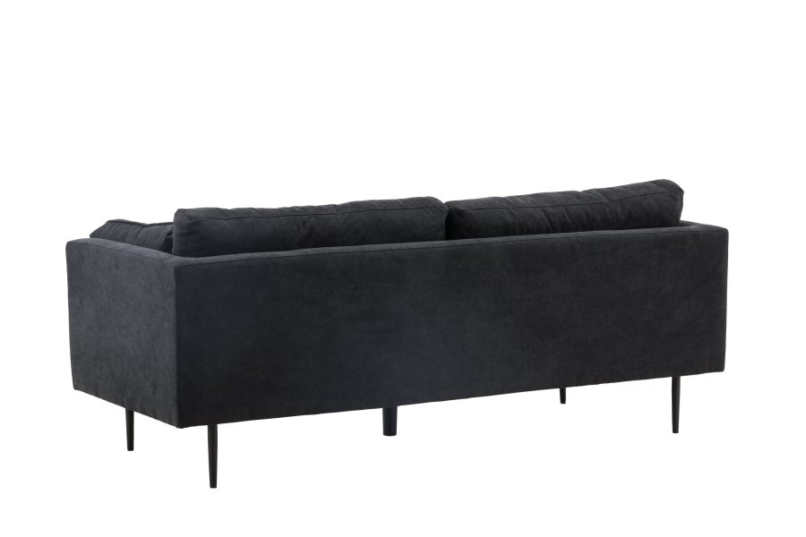 VENTURE DESIGN Boom sofa - sort stof/linned og sort stl