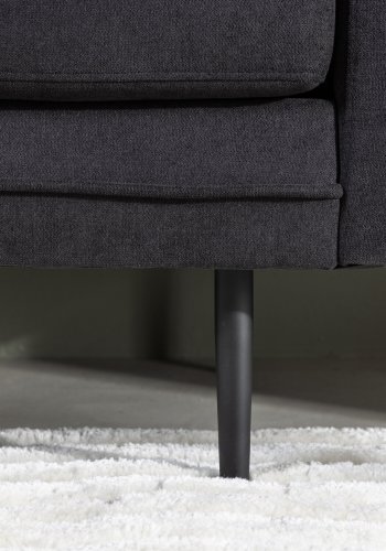 VENTURE DESIGN Boom sofa - sort stof/linned og sort stl