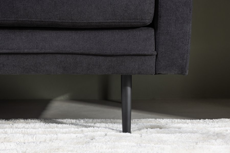 VENTURE DESIGN Boom sofa - sort stof/linned og sort stl