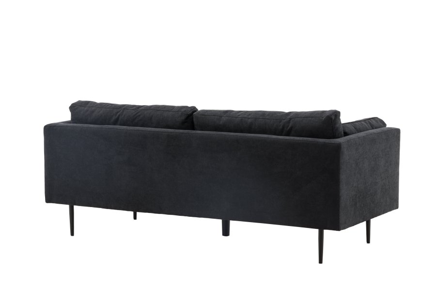 VENTURE DESIGN Boom sofa - sort stof/linned og sort stl