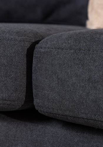 VENTURE DESIGN Boom sofa - sort stof/linned og sort stl