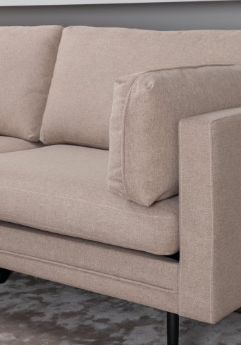 VENTURE DESIGN Boom 3 pers. sofa - brun polyester og sort stl