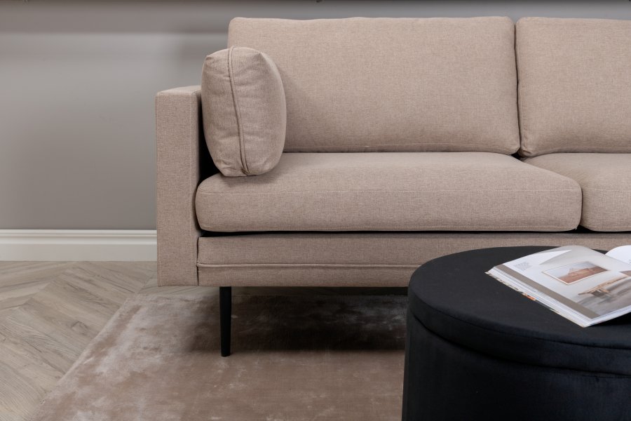 VENTURE DESIGN Boom 3 pers. sofa - brun polyester og sort stl