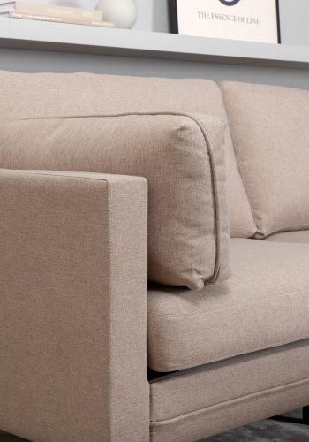 VENTURE DESIGN Boom 3 pers. sofa - brun polyester og sort stl