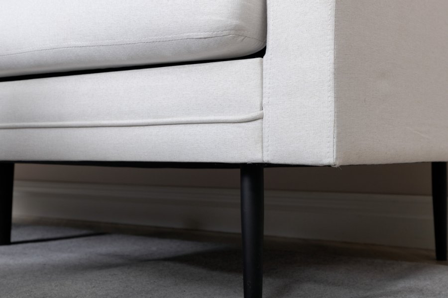 VENTURE DESIGN Boom 3 pers. sofa - lys beige polyester og sort stl